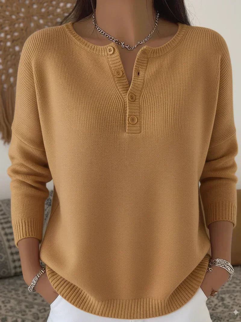 HELENA | HENLEY BUTTON-UP KNIT SWEATER A minha loja