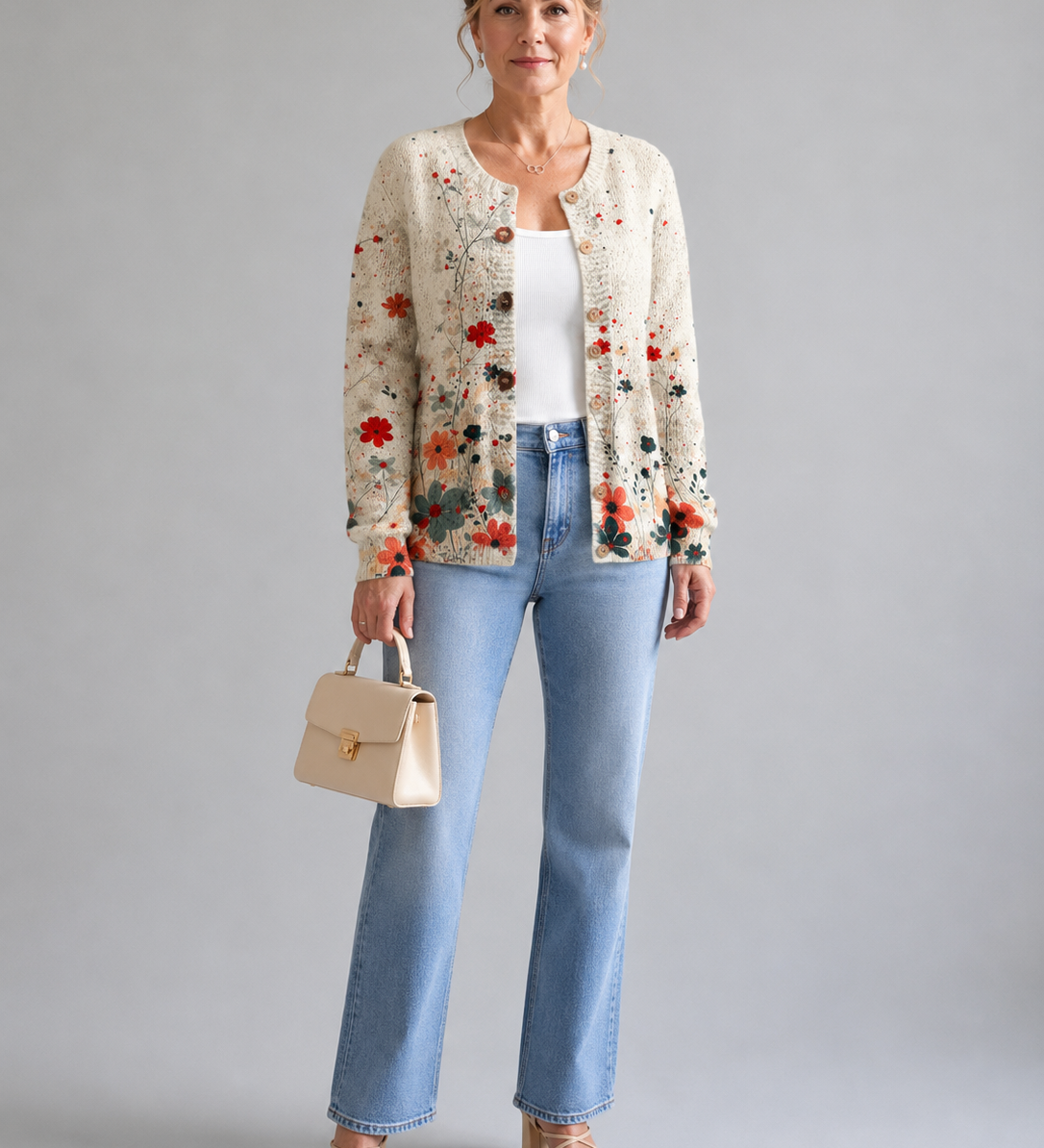 Sabrina™ | Vintage Floral Knit Cardigan A minha loja