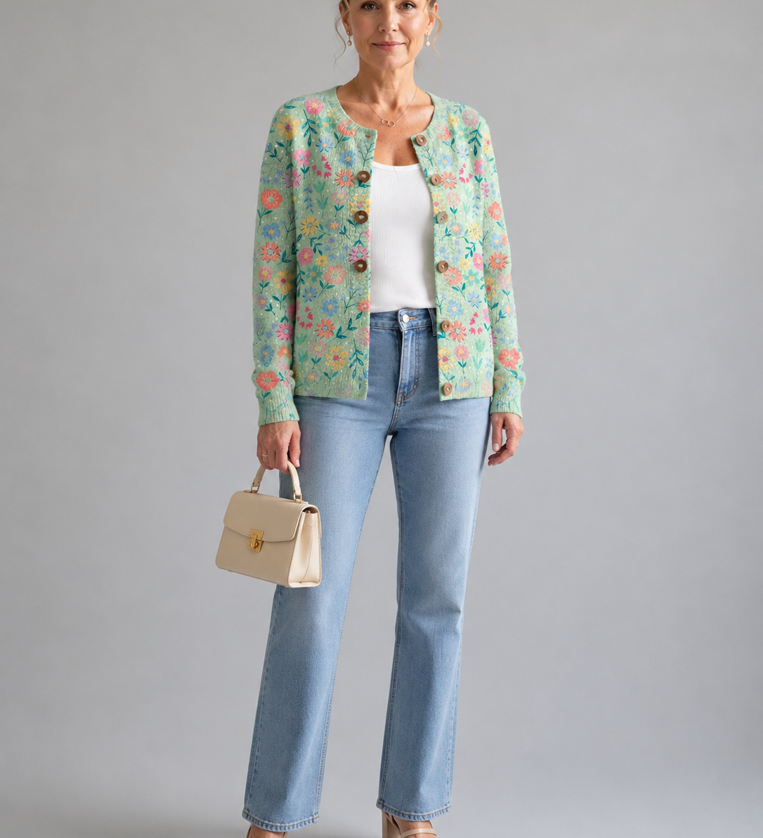 Foxfield™ | Cardigan Vintage Floreale Femminile A minha loja