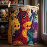 Cesto portabiancheria trapuntato con cavallo NCU0DDK1208