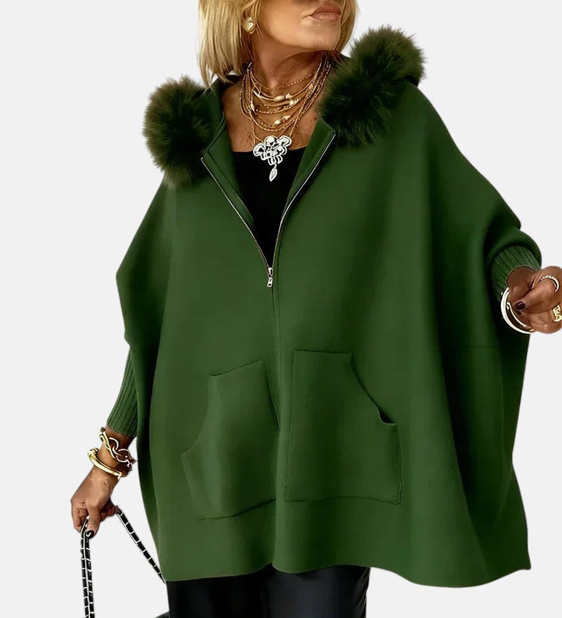 Monika – Cappotto da donna comodo con cappuccio e tasche A minha loja
