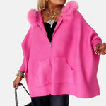 Monika – Cappotto da donna comodo con cappuccio e tasche A minha loja