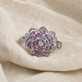 Anello in Argento con Design Floreale Maestoso