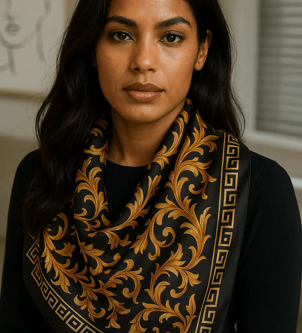Galina Musta Foulard (100 % Seta - 88 cm) A minha loja