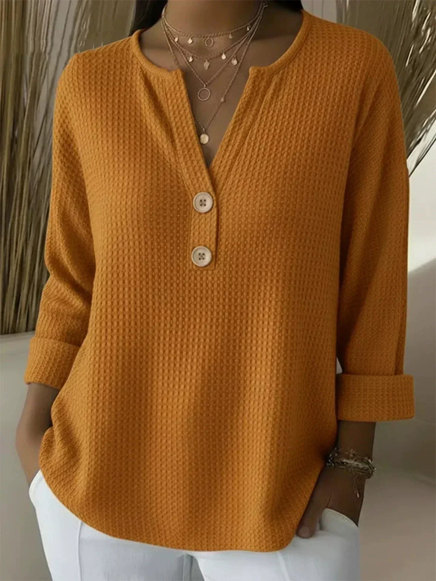 LUCINDA | HENLEY BUTTON TOP A minha loja