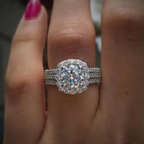 Pavé Halo Cushion Statement Ring