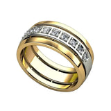 Bicolored Cubic Zirconia Ring