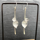 Vintage Silver Leaf Earrings