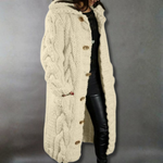 Eliška – Cappotto lungo da donna lavorato a maglia con cappuccio A minha loja
