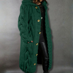 Eliška – Cappotto lungo da donna lavorato a maglia con cappuccio A minha loja