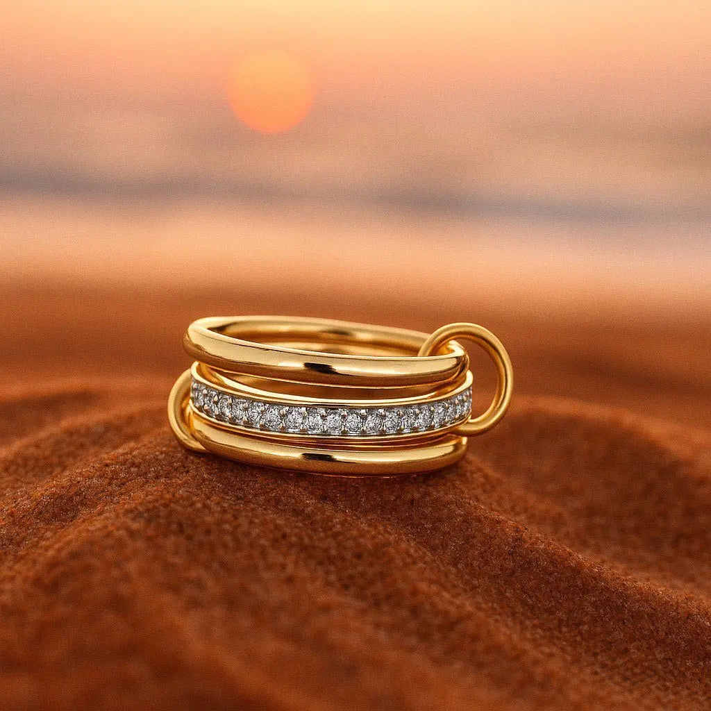 Anello in oro con zirconi A minha loja