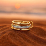 Anello in oro con zirconi A minha loja