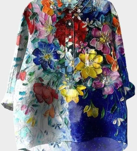 Lena | Elegante tunica floreale premium con colletto dettagliato A minha loja