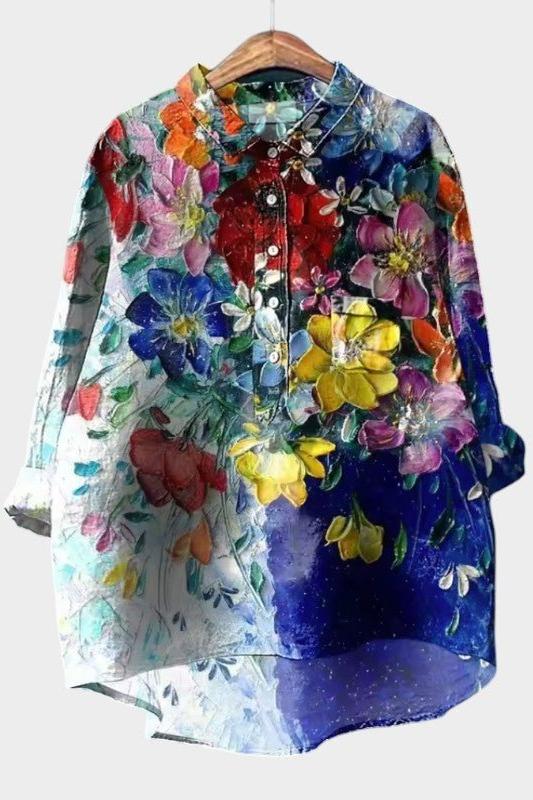 Lena | Elegante tunica floreale premium con colletto dettagliato A minha loja