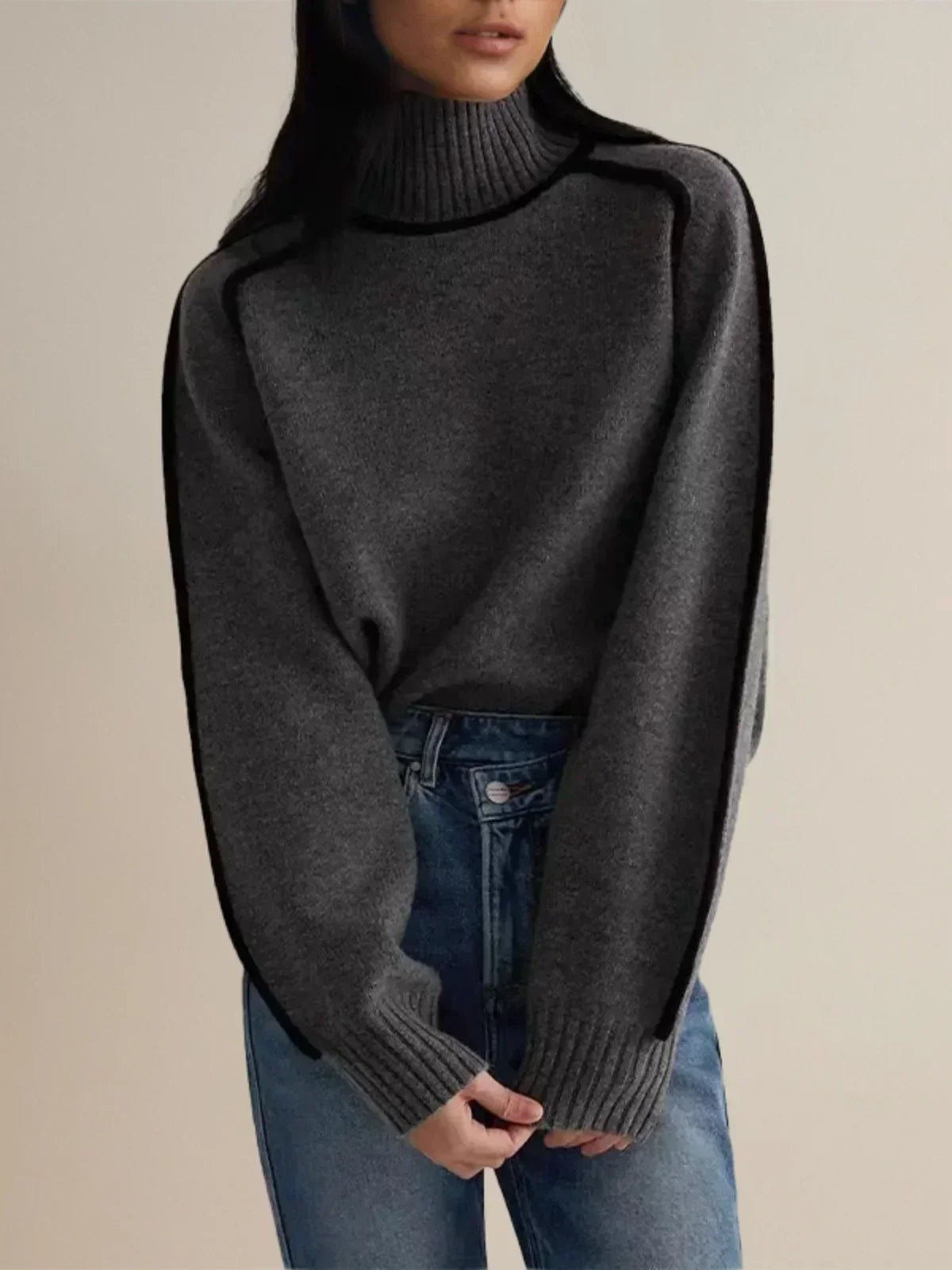 Donna | Elegante Maglione con Collo Alto A minha loja