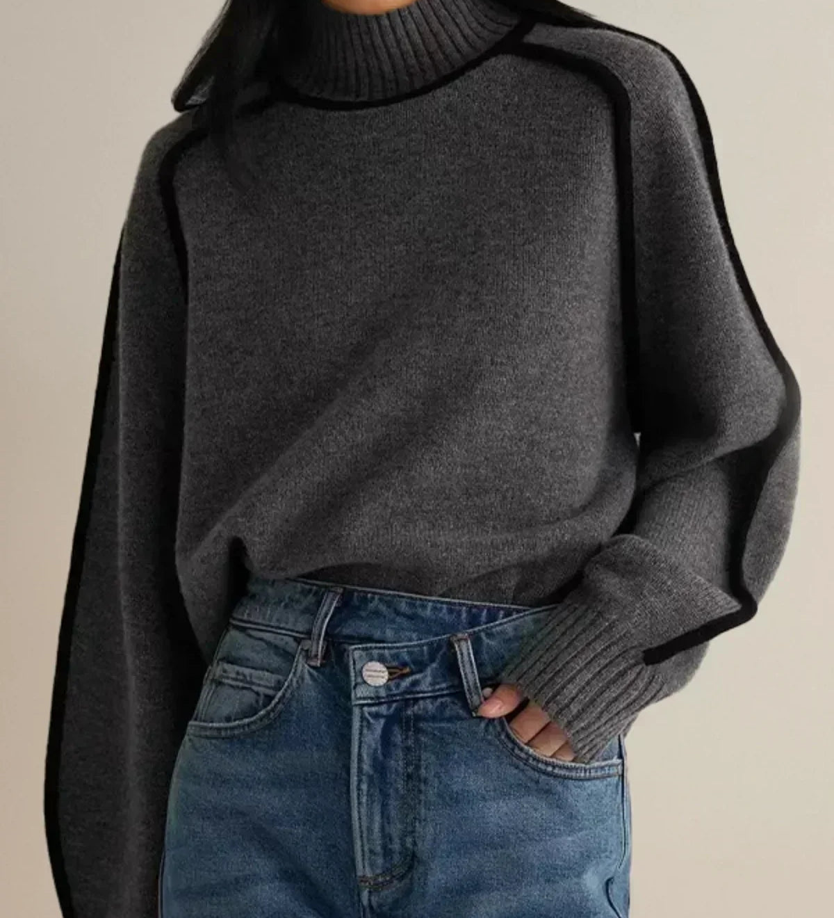 Donna | Elegante Maglione con Collo Alto A minha loja