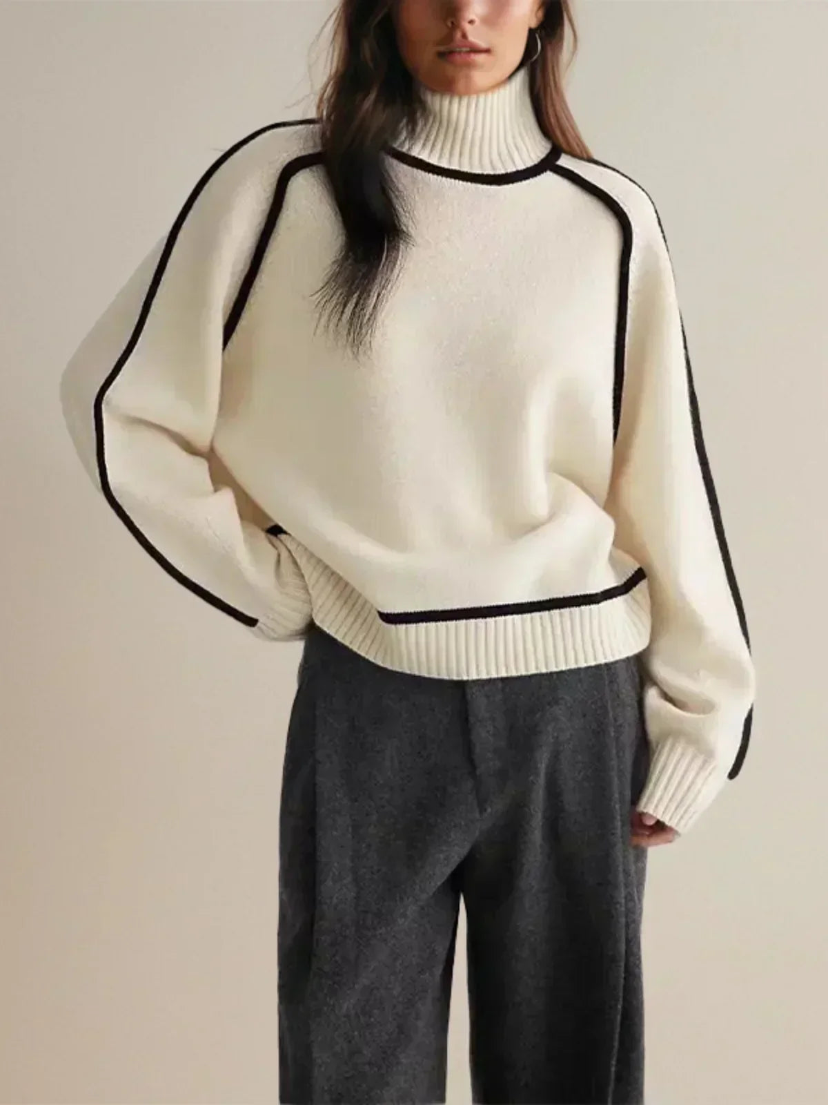 Donna | Elegante Maglione con Collo Alto A minha loja