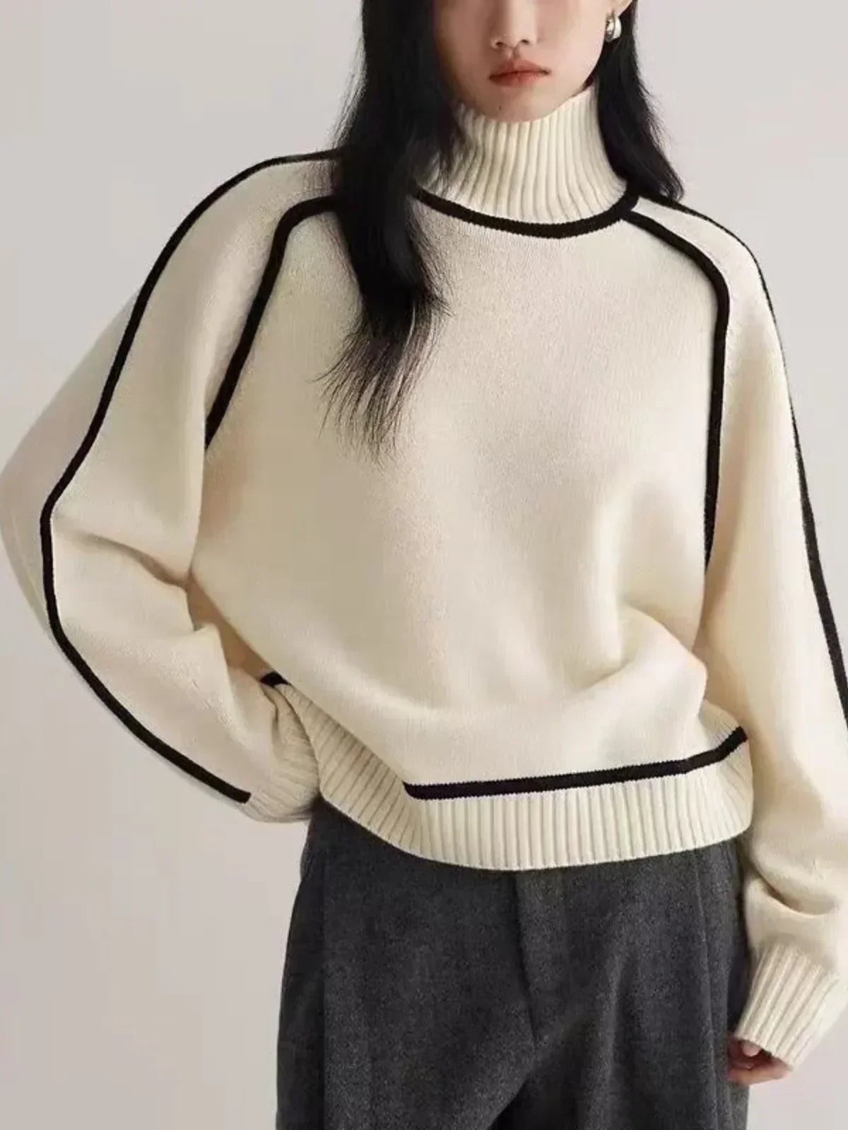 Donna | Elegante Maglione con Collo Alto A minha loja