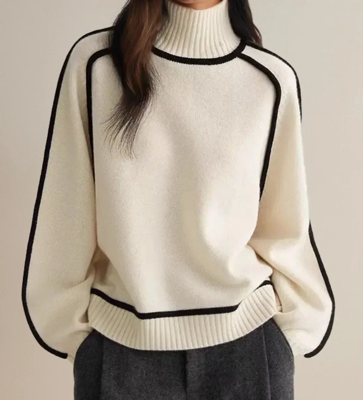 Donna | Elegante Maglione con Collo Alto A minha loja
