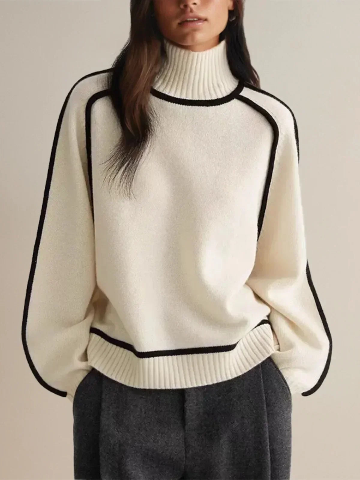 Donna | Elegante Maglione con Collo Alto A minha loja