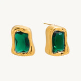 Orecchini Quadrati in Zircone Oro Classici