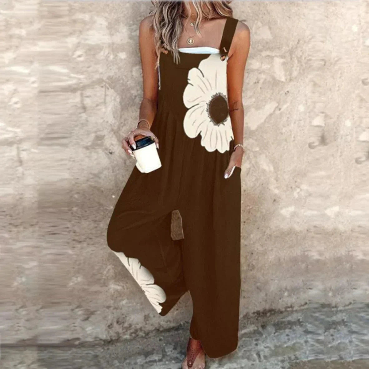 Jumpsuit Relaxed Fit in Nero Stampato A minha loja