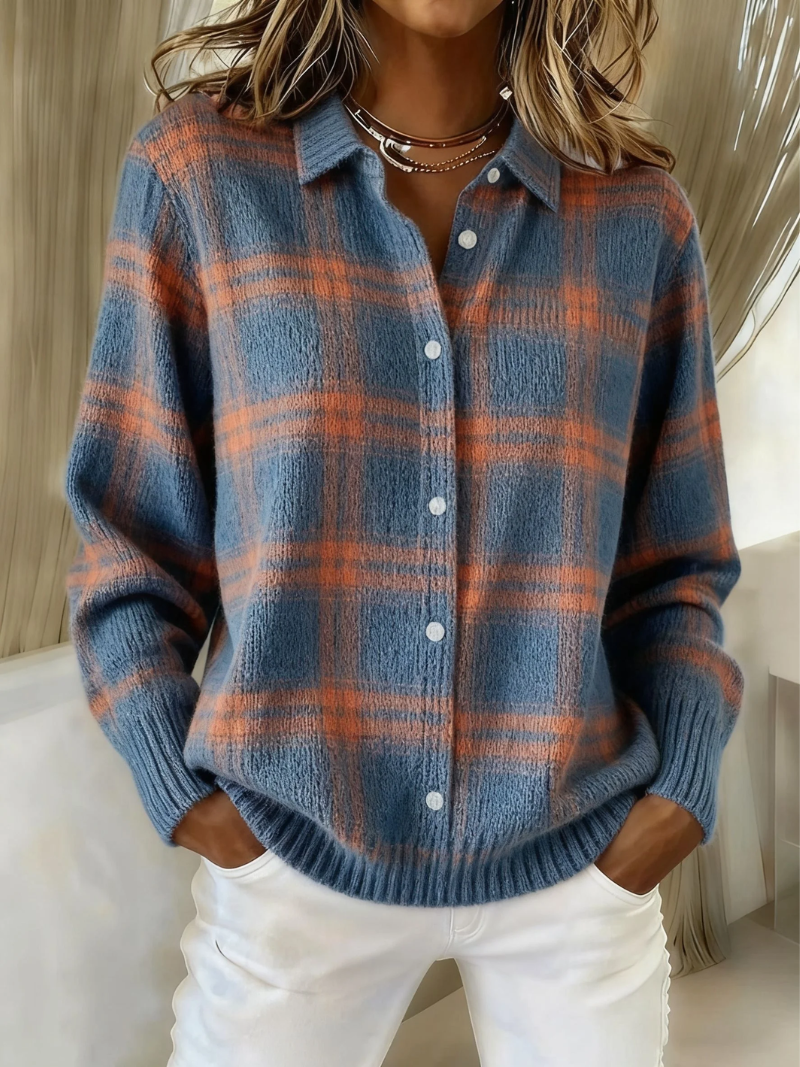Zafira | Caldo Cardigan a Quadri Blu A minha loja