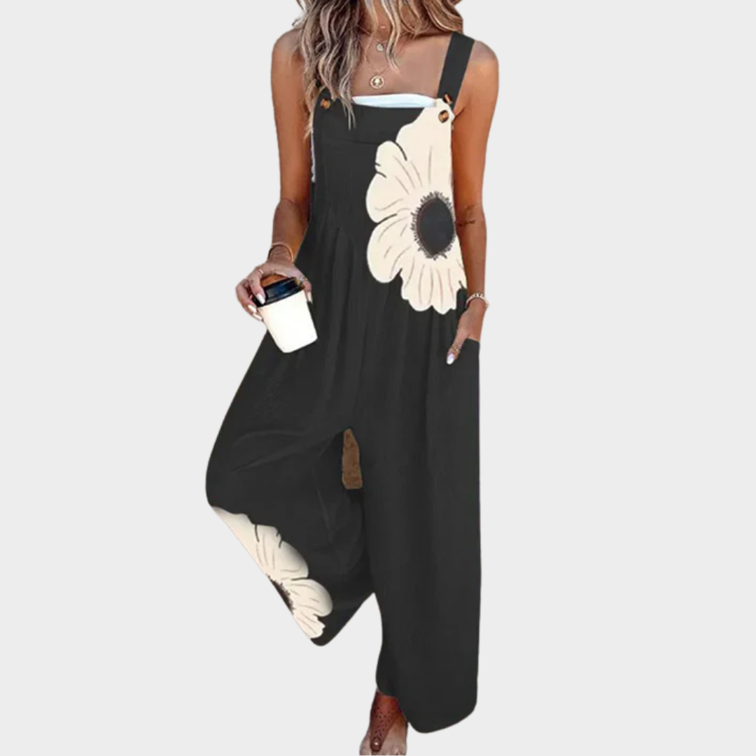 Jumpsuit Relaxed Fit in Nero Stampato A minha loja