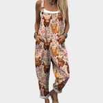 Salopette Oversize Confortevole con Illustrazione di Fattoria A minha loja