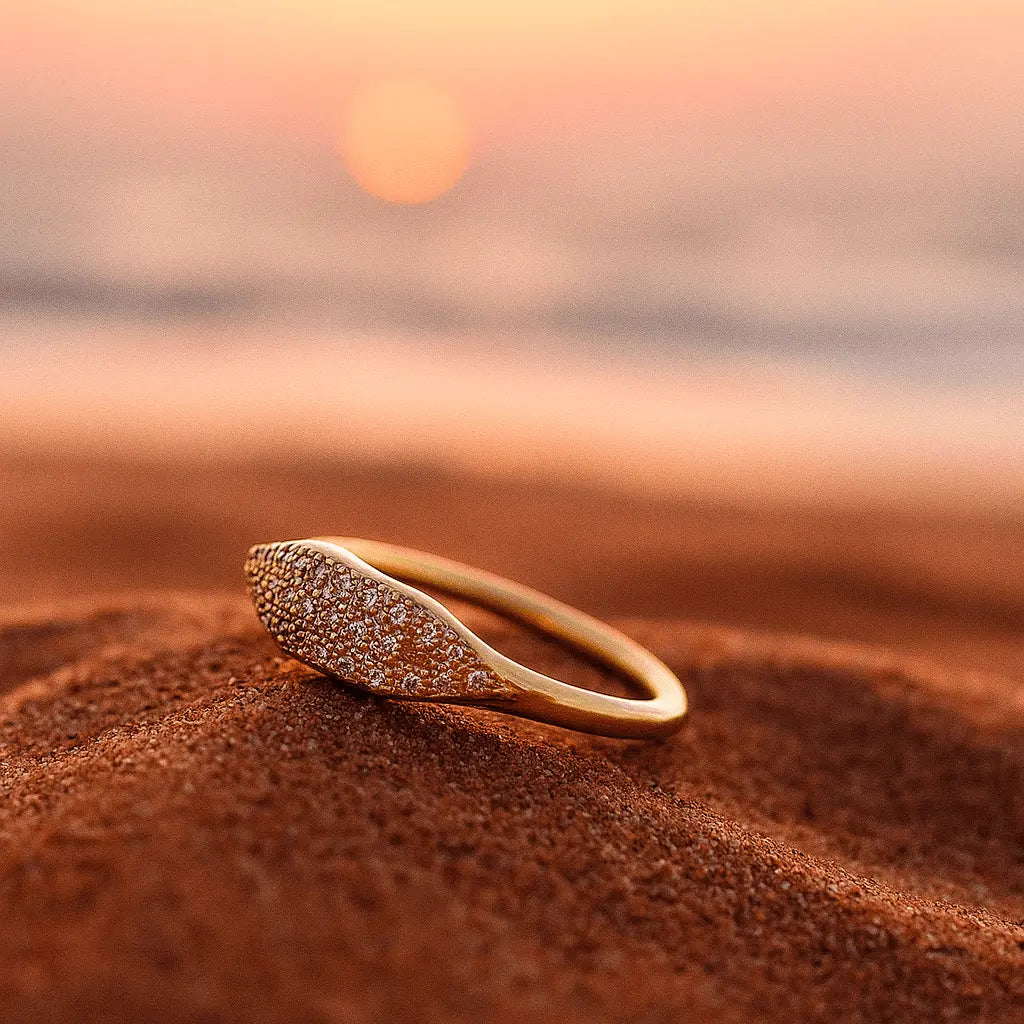 Anello d'oro con zirconia ripetuta A minha loja