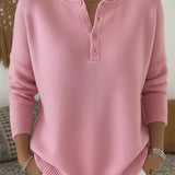 HELENA | HENLEY BUTTON-UP KNIT SWEATER A minha loja