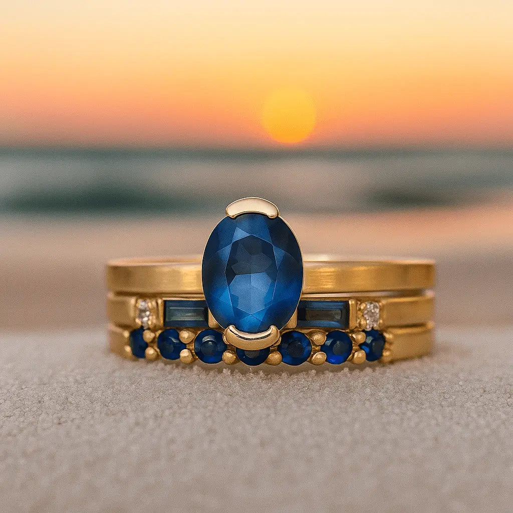 Anello con gemma blu A minha loja