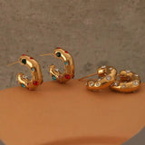 Brillanti Orecchini a Cerchio in Zirconia Dorata