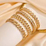 Set di Bracciali Regolabili in Zirconia Cubica Placcata Oro