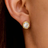 Orecchini Rotondi in Zirconia Oro Classici