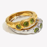 Anello Vintage in Oro Intarsiato con Pietre Preziose