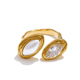 Anello Bypass con Doppia Marquise