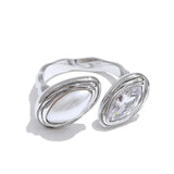 Anello Bypass con Doppia Marquise