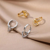 Orecchini a Forma di Cuore Vuoto in Zirconia