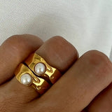 Anello Vintage in Oro con Perla Naturale