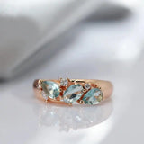 Anello Vintage in Oro Rosa con Zaffiro Blu