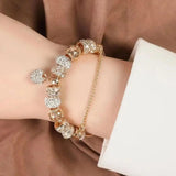 Bracciale in Oro Massiccio a Forma di Cuore