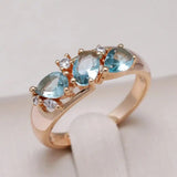 Anello Vintage in Oro Rosa con Zaffiro Blu