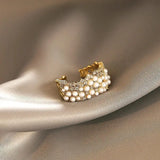 Anello Vintage Regolabile con Perle e Zirconia