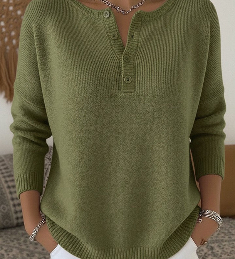 HELENA | HENLEY BUTTON-UP KNIT SWEATER A minha loja