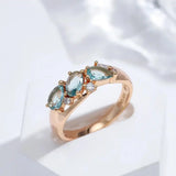 Anello Vintage in Oro Rosa con Zaffiro Blu