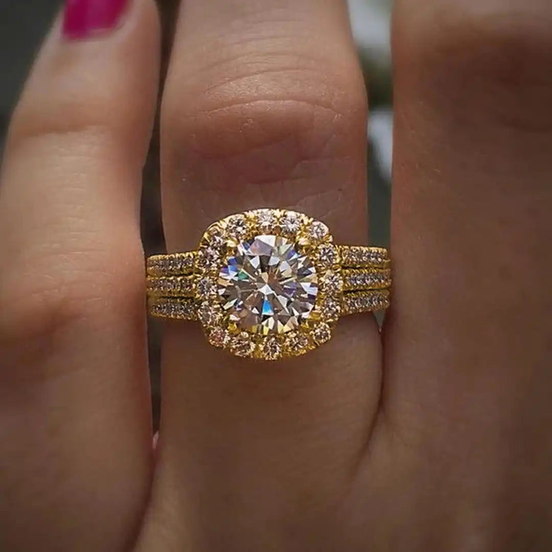 Pavé Halo Cushion Statement Ring
