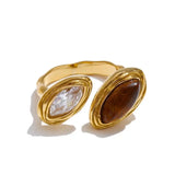 Anello Bypass con Doppia Marquise