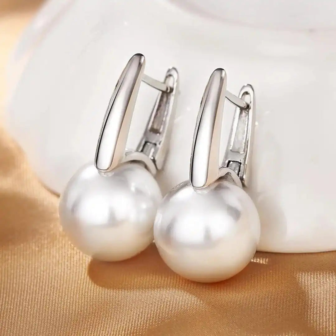 Vintage Orecchini con Perle Dorate