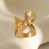 Anello Unico con Perline Dorate